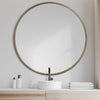Piper 47" Large Gold Metal Round Wall Mirror