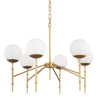 Edie Metal w/ Frosted Glass Globes 6 Light Chandelier