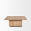 June Light Brown Wood w/ Fluting Square Coffee Table