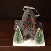 LED Vintage Holiday Plaid Mini Houses Ornaments
