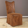 DELROY ARMLESS CHAIR, COGNAC