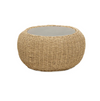 Coastal Wicker Outdoor Coffee Table with Concrete Top