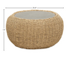 Coastal Wicker Outdoor Coffee Table with Concrete Top