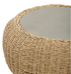 Coastal Wicker Outdoor Coffee Table with Concrete Top