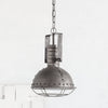 ZAIO GRAY METAL CAGED BULB PENDANT LIGHT