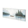 Solitude 72x30 Canoe on the Lake Original Hand Painted on Wood Oil Painting