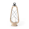 Zain I Small Brown Wooden Vintage Inspired Candle Holder Lantern