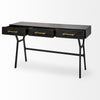 VINCE BLACK METAL W/GOLD ACCENTS THREE DRAWER WRITING DESK