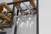 WALL HANGING WINE RACK - 6 BOTTLES WITH GLASS HOLDER