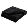 Black Fringe Sherpa Throw
