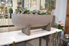 Oval Standing Plant Pot - Brown Stone