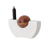 Taper Marble & Wood Candle Holder