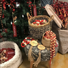 Natural Wood and Red Garland
