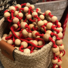 Natural Wood and Red Garland