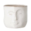 Stoneware Glazed Face Planter