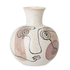 Hand-painted Stoneware Face Vase