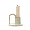 Stoneware Taper Candle Holder With Handle