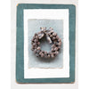 6" Round Dried Natural Pinecone Wreath with Plaid Bow and White Glitter